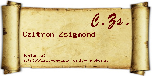 Czitron Zsigmond névjegykártya